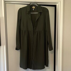 ASOS Dark Green Long Sleeve Dress